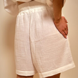 Cotone Collection shorts in White - Back view - Quality and Luxury sleepwear