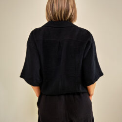 Cotone Collection short sleeve top in Black - Quality Loungewear and Robe from Cotone Collection