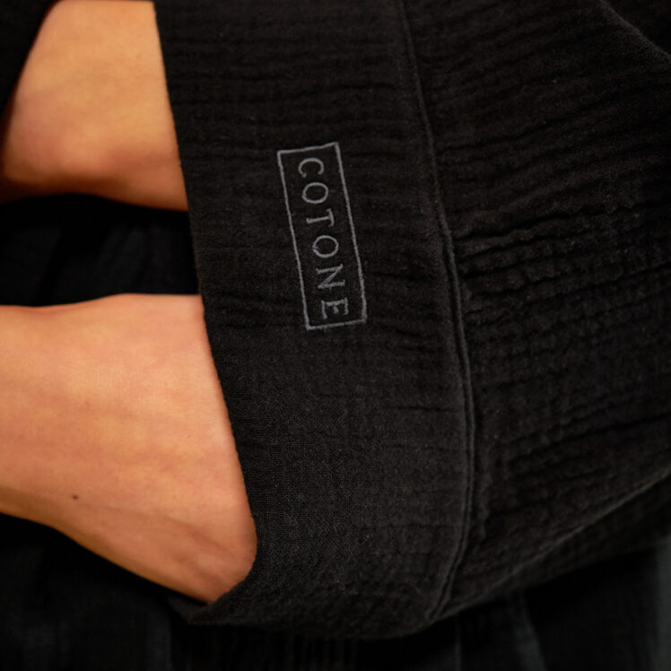 Cotone Collection Robe in Black - Luxury Loungewear