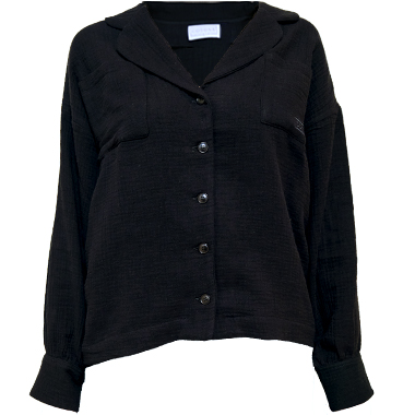 Slider Black Long Sleeve Top - Cotone Collection