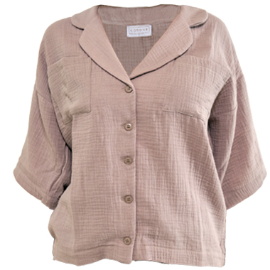 Slider Taupe Short Sleeve Top - Cotone Collection