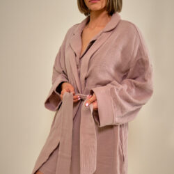 Cotone Collection Pyjamas Taupe and Cotone robe - Quality Sleepwear